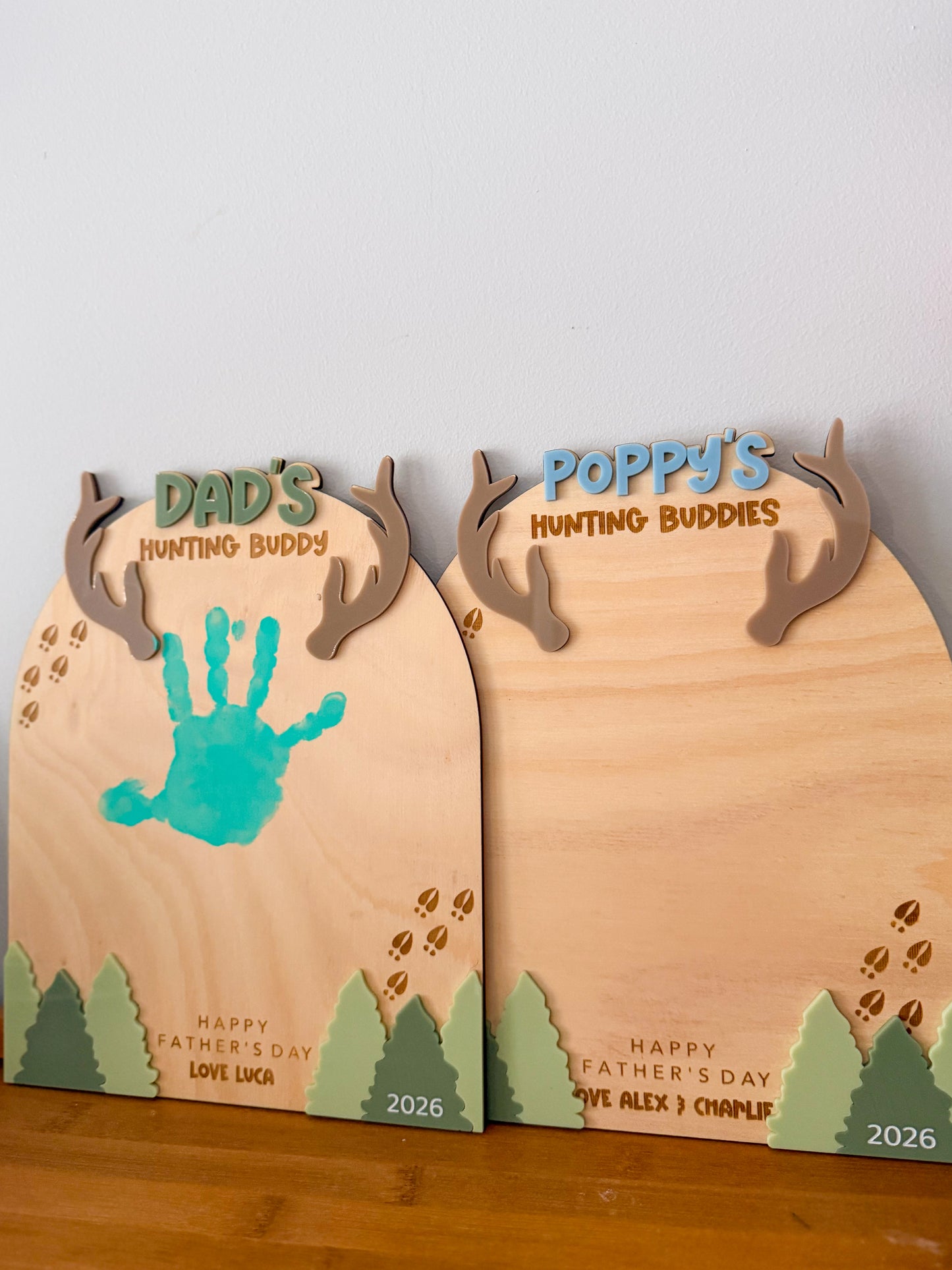 Hunting Buddies Handprint Keepsake Board