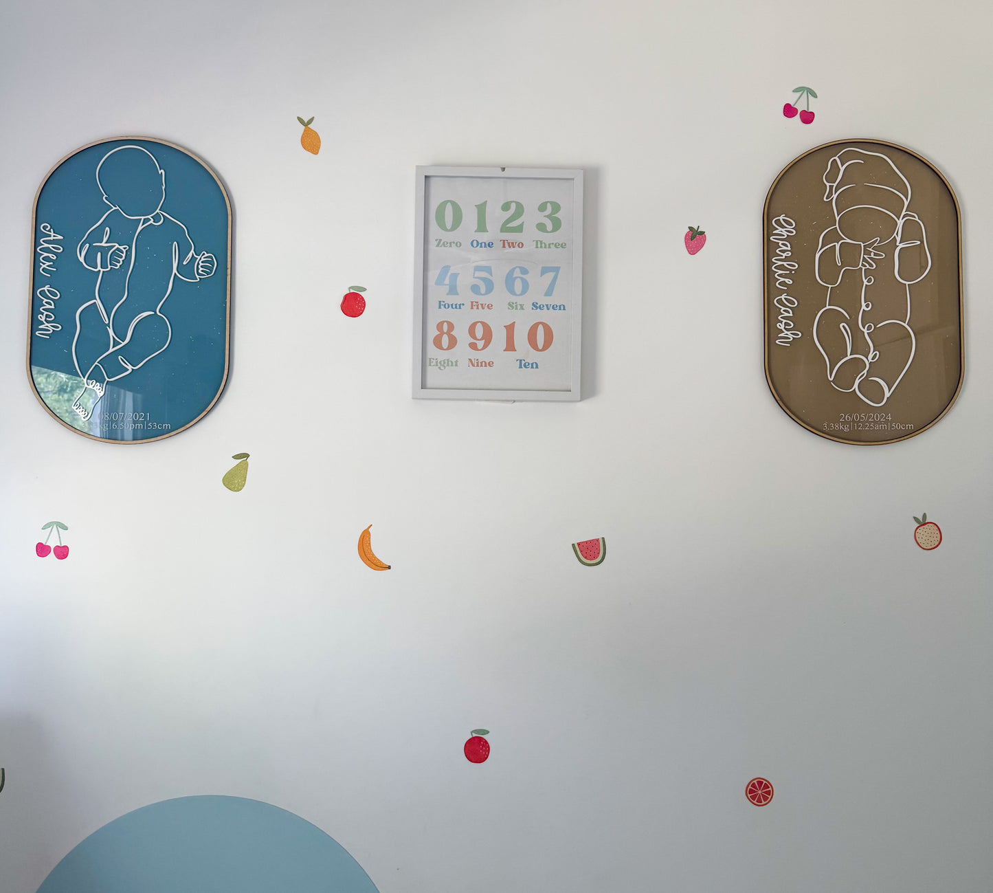 1:1 Scale 3D line art birth plaque (Acrylic base)