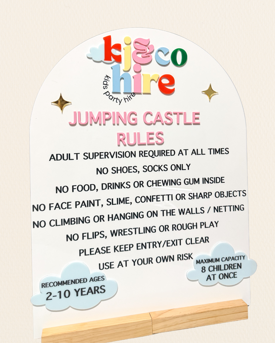 Custom Jumping Castle Rules Sign